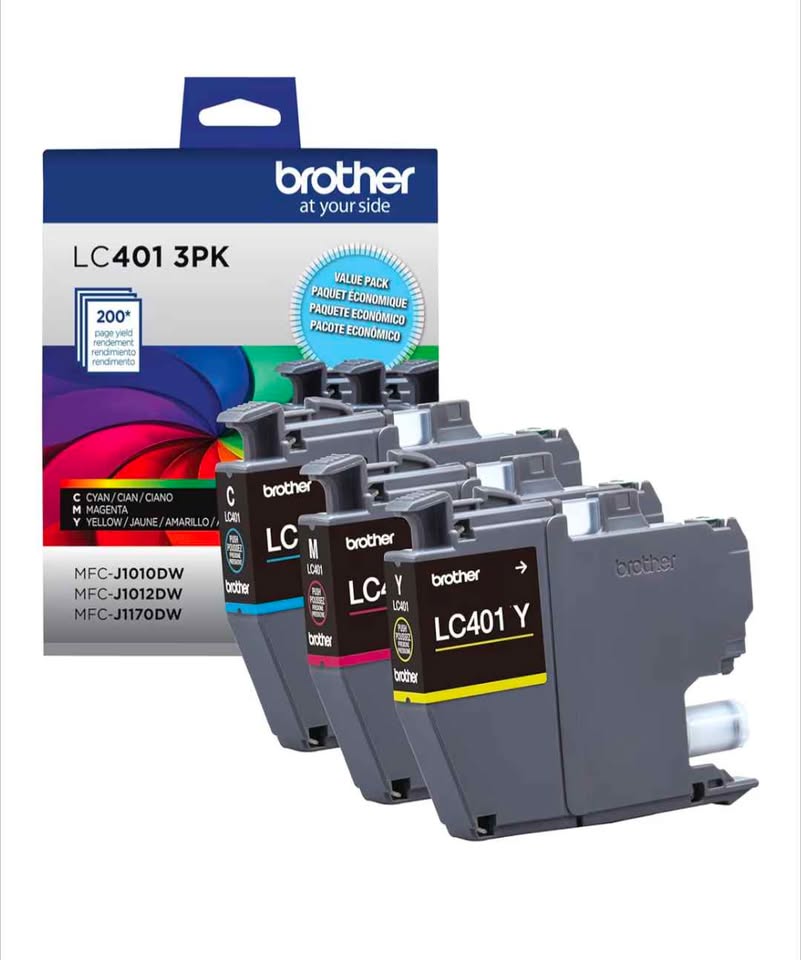 Cartouches Brother originales LC401 CMY scellées 3-pack qualité OEM ink genuine Cartridges