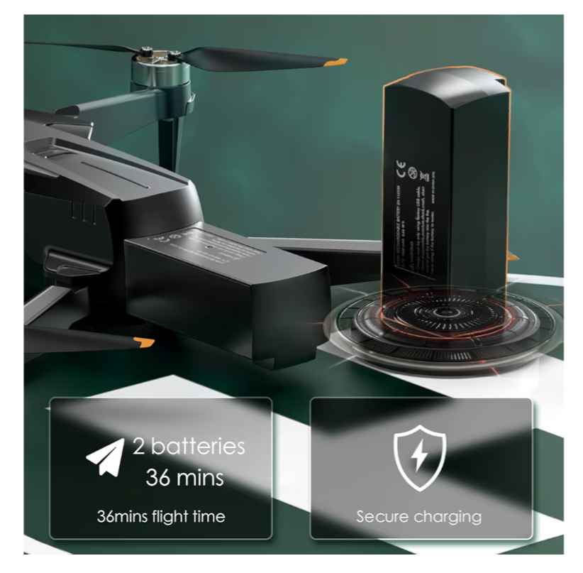 Drone CHUBORY A68 2K WiFi FPV Brushless – Caméra HD Foldable Quadcopter 2 Batteries