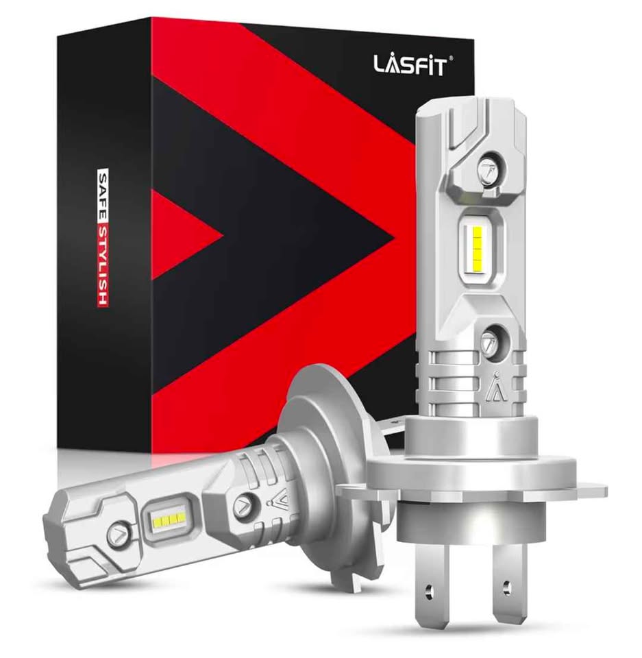 Ampoules LED H7 LASFIT 6000K Boîte ouverte H7 LED Headlight Bulbs 500% Brighter