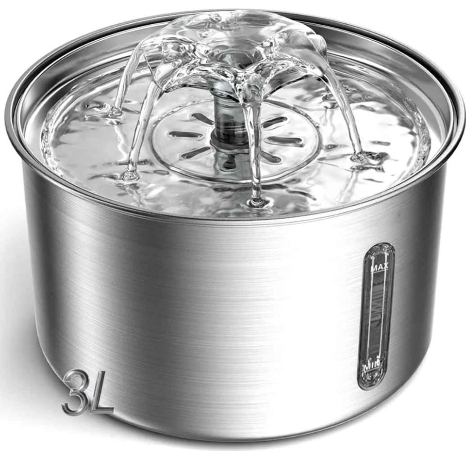 Fontaine à eau chat inox 3L automatique silencieuse Cat Water Fountain Stainless Steel 3L Auto