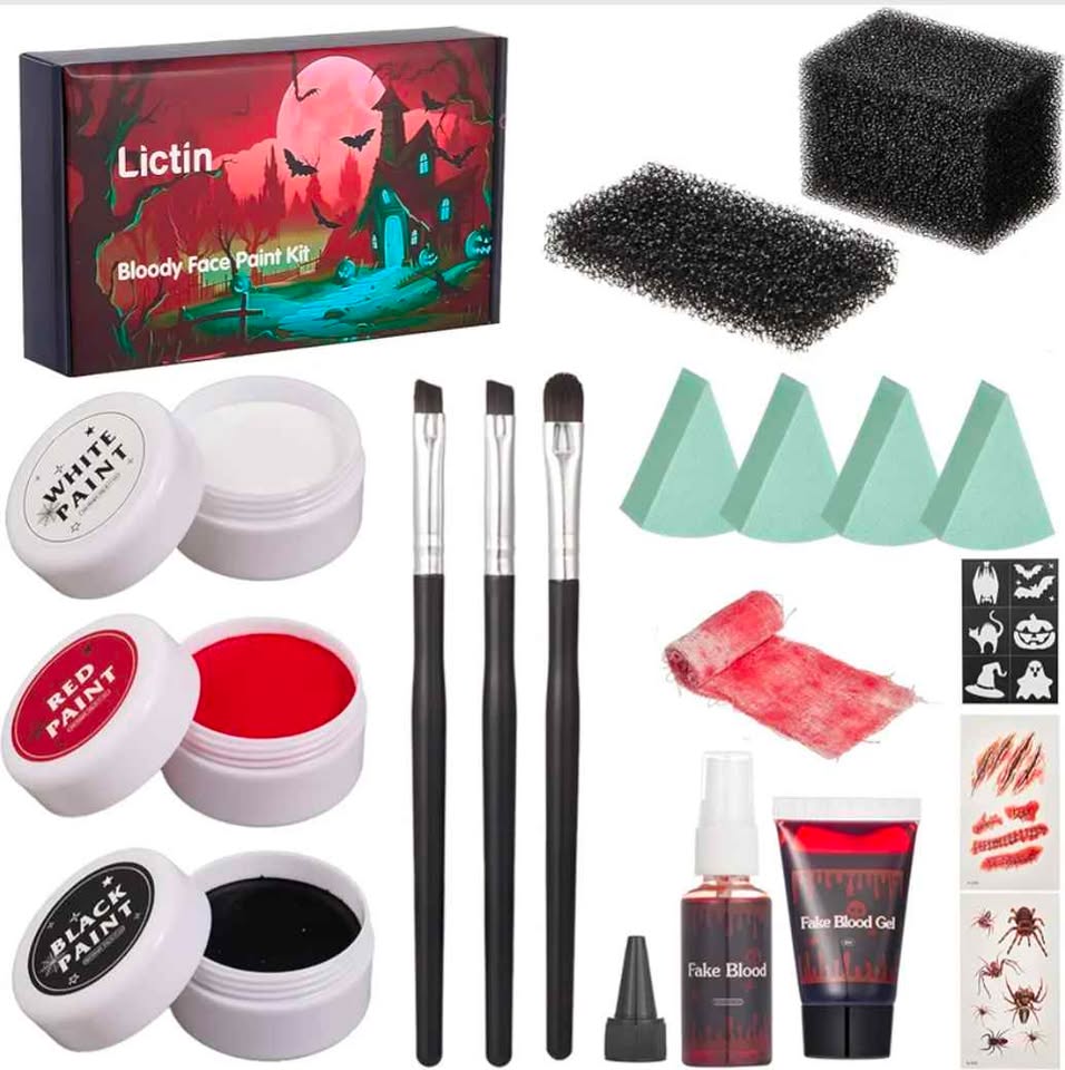 Kit maquillage SFX Lictin — Peinture visage, faux sang, accessoires Lictin SFX Face Paint Kit