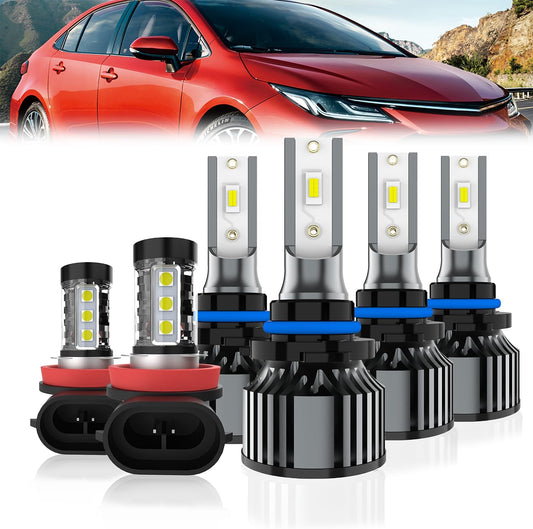 💡 Kit LED Complet 9005 / 9006 / H11 – Blanc 6500K | Hi + Low + Fog (Set de 6)