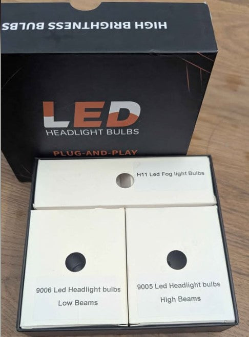💡 Kit LED Complet 9005 / 9006 / H11 – Blanc 6500K | Hi + Low + Fog (Set de 6)