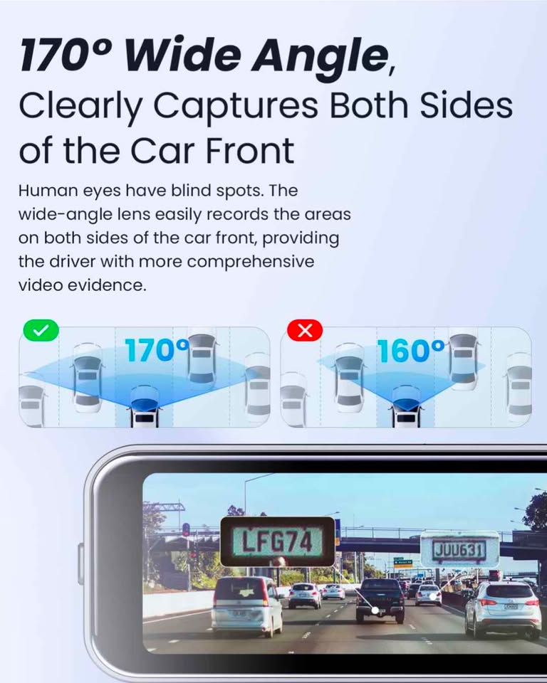 CoolCrazy N7 Dash Cam 4K WiFi GPS écran 3.2 IPS enregistreur voiture UHD avec app mobile 32GB
