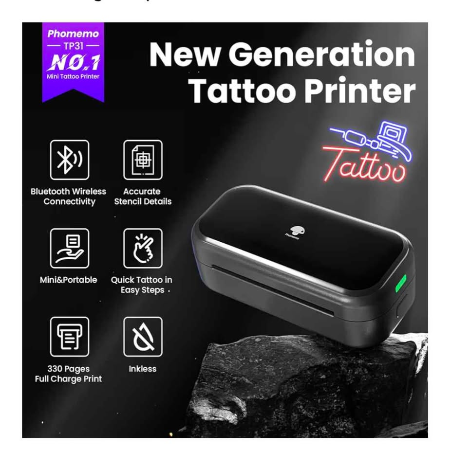 Imprimante stencil tatouage Phomemo Bluetooth thermique portable iOS Android Mini Printer thermal