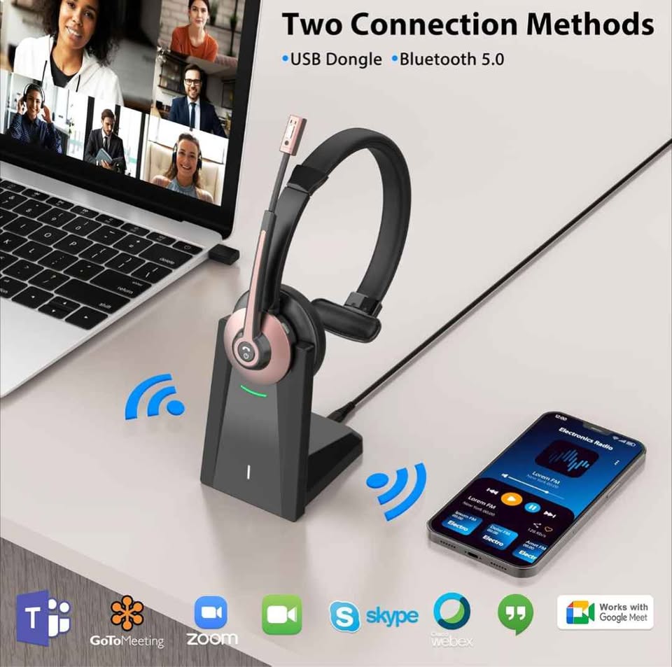 Casque Bluetooth micro base USB Earbay  Wireless headset mic charging dock USB dongle