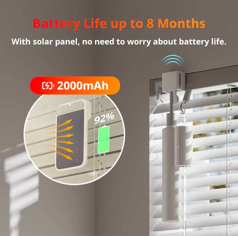 Moteur stores intelligent solaire / Smart blind tilt motor solar Bluetooth Alexa hub required