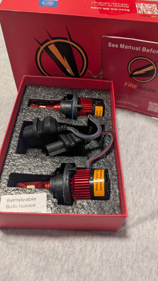 Firehawk H13 9008 LED Headlight Bulbs 6000K 50000LM Dual Beam 62W Pack 2 Ampoules DEL