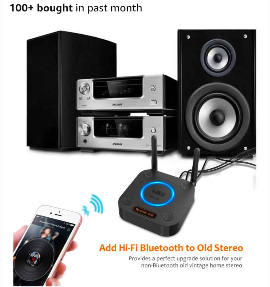 Récepteur Bluetooth aptX HD 5.3 longue portée pour système Hi-Fi RCA Optique AUX Coaxial Wireless