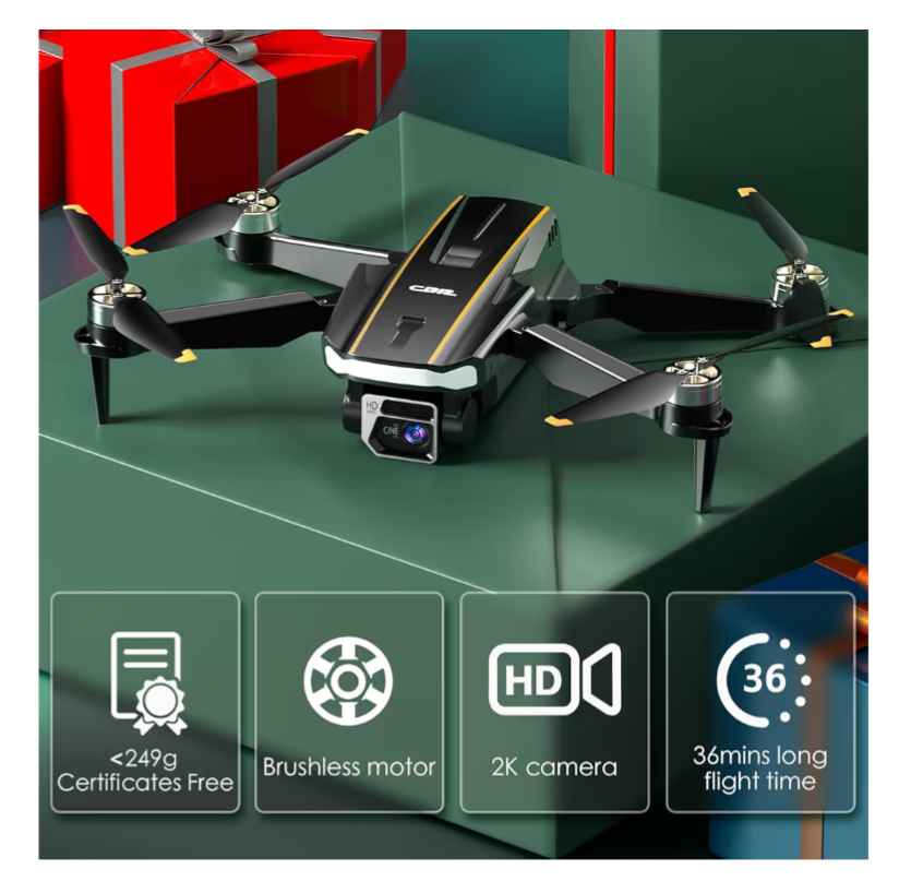 Drone CHUBORY A68 2K WiFi FPV Brushless – Caméra HD  Foldable Quadcopter 2 Batteries