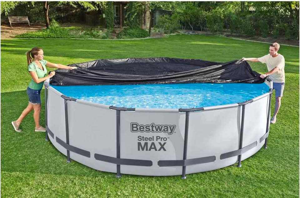 Bestway FlowClear Couvercle Piscine Ronde 12pi  Round Pool Cover 12ft Above Ground