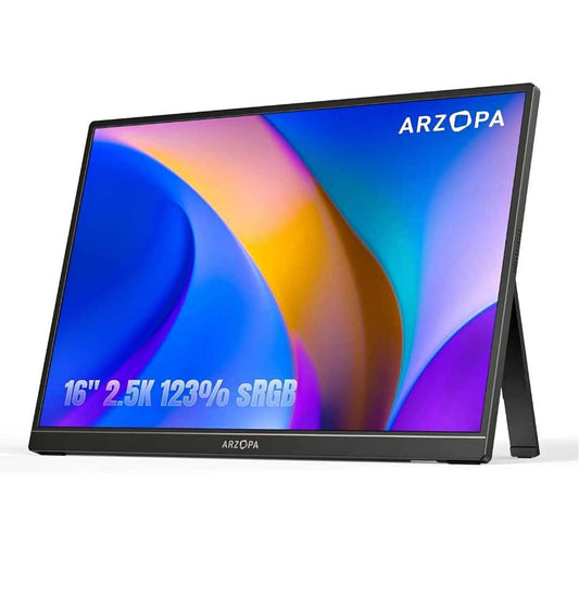 ARZOPA Écran Portable 16″ 2.5K QHD 2560×1600 HDR 123% sRGB USB-C HDMI 1610 IPS  Portable Monitor