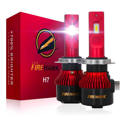 Ampoules DEL H7 Firehawk 50 000 LM 6000K  LED Headlight Bulbs 700% Brighter 6000K