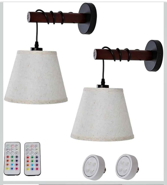 Appliques murales LED sans fil RGB télécommande 2x  Wireless LED wall sconces RGB remote set