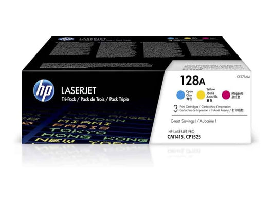 Authentic HP 128A Toner Cartouches New Cyan Magenta Yellow Original LaserJet CE321A CE322A CE323