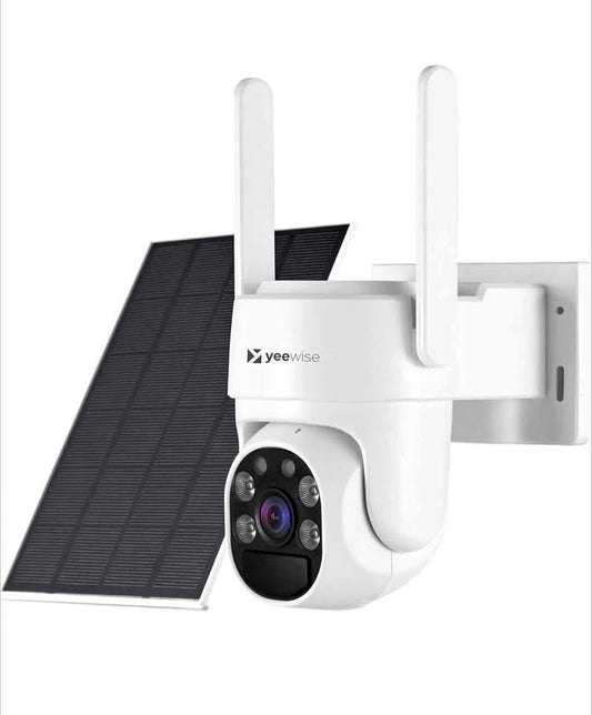 Caméra Solaire Sécurité 360° Vision Nuit Détection Mouvement 2K PTZ WiFi Outdoor with Solar panel