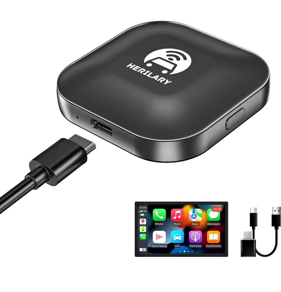 HERILARY C1 Adaptateur CarPlay Sans Fil Android Auto Wireless Adapter USB USB-C iPhone Auto Connect
