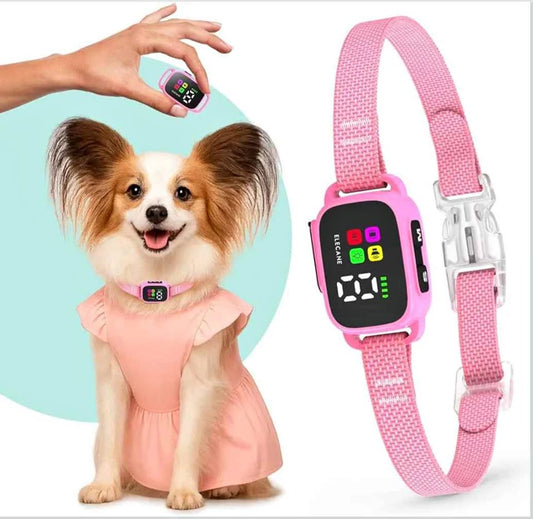 Rose Collier anti-aboiement Elecane petit chien rechargeable 3 modes | Pink Bark Collar Small Dogs