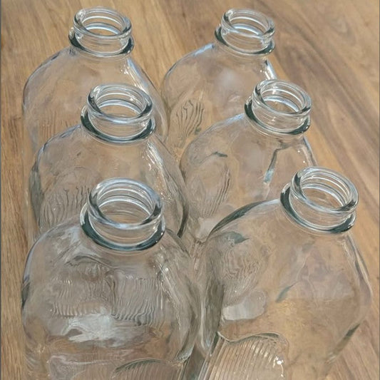 🚀 Lot of 6 Stanpac Glass Bottles 1900 ml (64 oz) ✨ Perfect for Milk and Juice 🚀 Bouteilles en Verre ✨ Parfait pour le Lait et le Jus