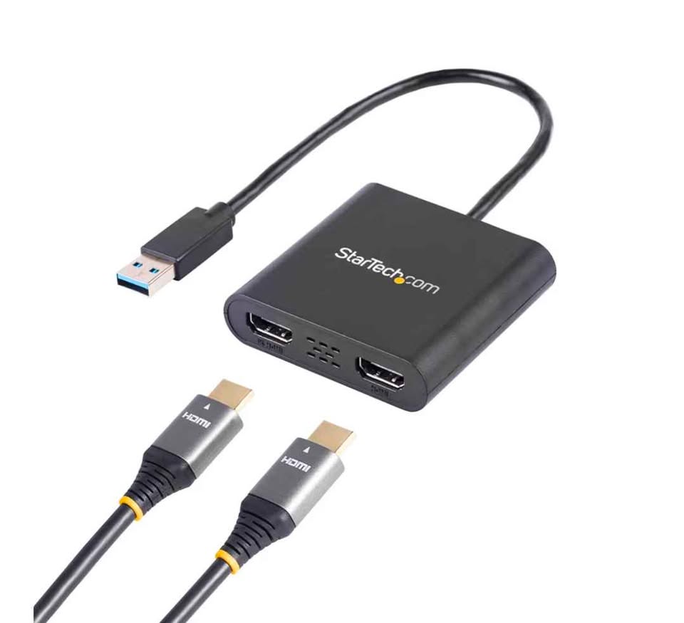 StarTech USB 3.0 to Dual HDMI Adapter 4K Dual Monitor Windows PC Laptop écran double DisplayLink