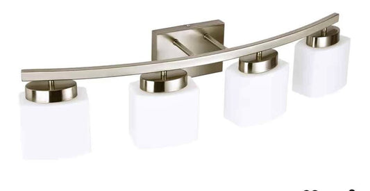 Luminaire vanité 4 lampes nickel brossé 31,5po  4-Light Brushed Nickel Vanity Light Fixture