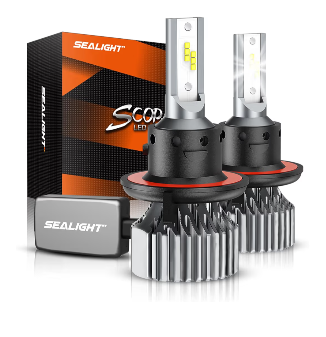 32000LM Ampoules LED SEALIGHT Scoparc S1 H13 9008 6000K Hi-Lo | Pack 2 Phares Auto Ultra Puissants